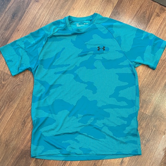 Under Armour Other - Under Armour Men's Turquoise / Blue / Green Camo Short Sleeve Tee